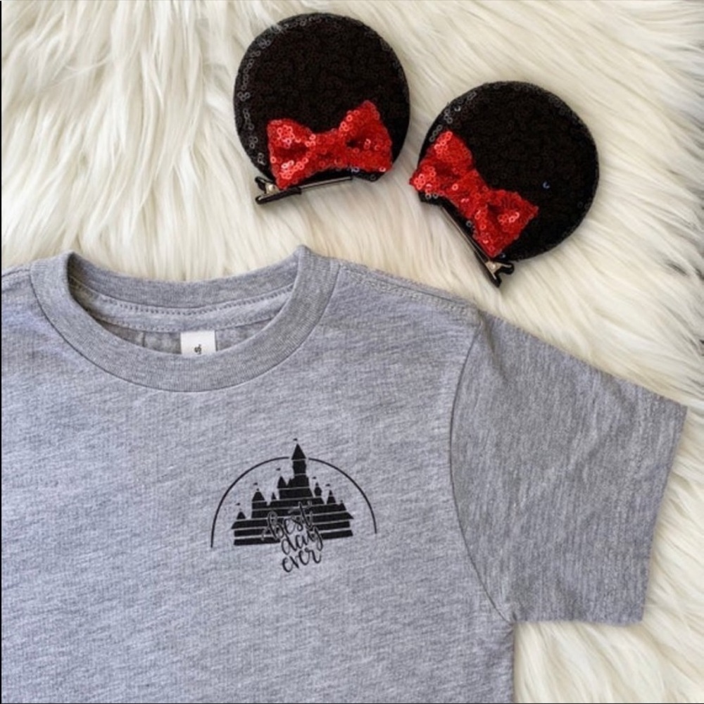 Toddler Gray Disney Shirt Best Day Ever Bella and Canvas Size 2T-5T - Picture 3 of 4